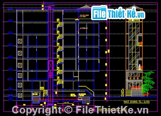 Bản vẽ,khách sạn,vẽ 3D cad,Bản vẽ autocad,Khách sạn mini